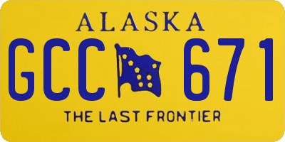 AK license plate GCC671