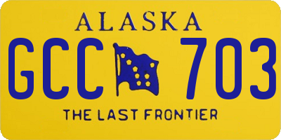 AK license plate GCC703