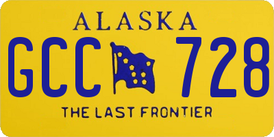 AK license plate GCC728