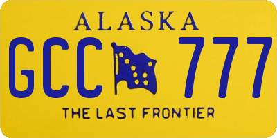 AK license plate GCC777