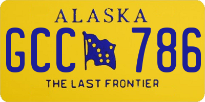 AK license plate GCC786