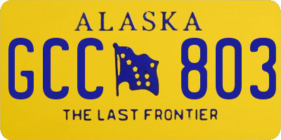 AK license plate GCC803
