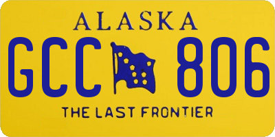 AK license plate GCC806