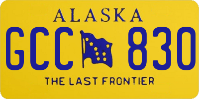 AK license plate GCC830