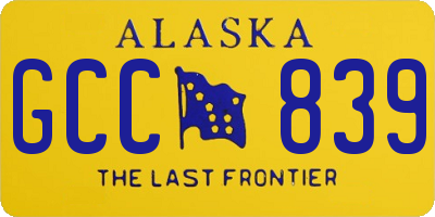 AK license plate GCC839