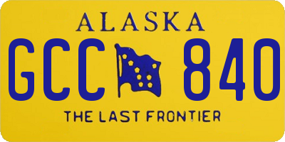 AK license plate GCC840