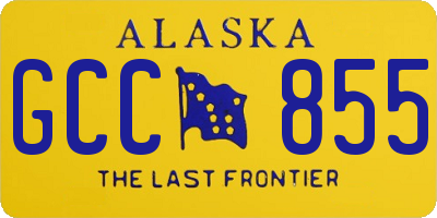 AK license plate GCC855