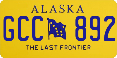 AK license plate GCC892