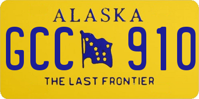 AK license plate GCC910
