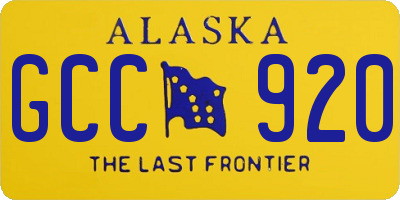 AK license plate GCC920