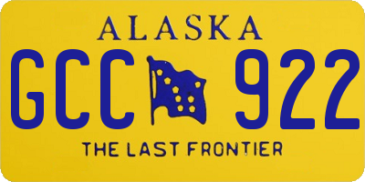 AK license plate GCC922