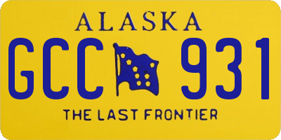 AK license plate GCC931