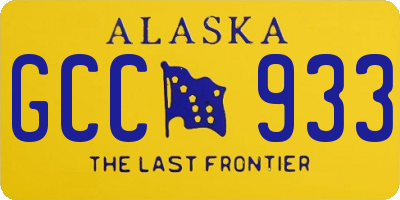 AK license plate GCC933