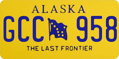 AK license plate GCC958