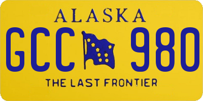 AK license plate GCC980