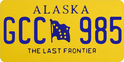 AK license plate GCC985