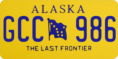 AK license plate GCC986