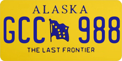 AK license plate GCC988