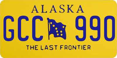 AK license plate GCC990