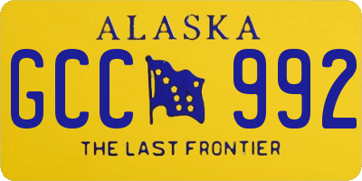 AK license plate GCC992