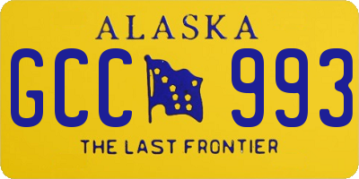 AK license plate GCC993