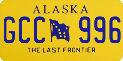 AK license plate GCC996