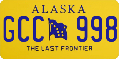 AK license plate GCC998