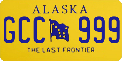 AK license plate GCC999