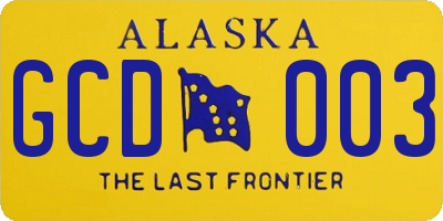 AK license plate GCD003
