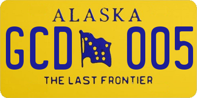AK license plate GCD005