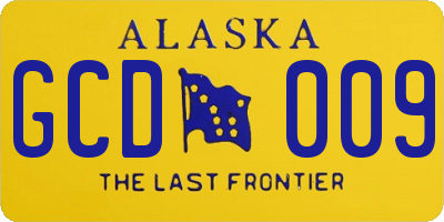 AK license plate GCD009