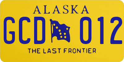 AK license plate GCD012