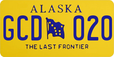 AK license plate GCD020
