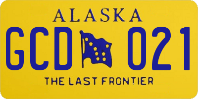 AK license plate GCD021