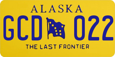 AK license plate GCD022