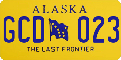 AK license plate GCD023