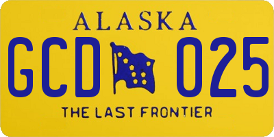 AK license plate GCD025