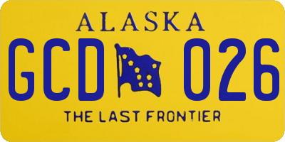 AK license plate GCD026
