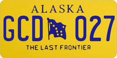 AK license plate GCD027
