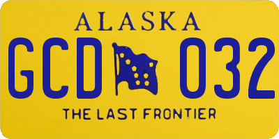 AK license plate GCD032