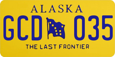 AK license plate GCD035
