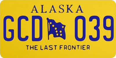 AK license plate GCD039