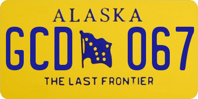 AK license plate GCD067