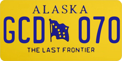 AK license plate GCD070