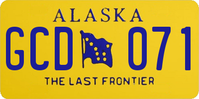 AK license plate GCD071