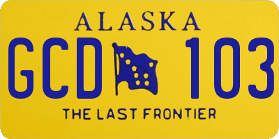 AK license plate GCD103