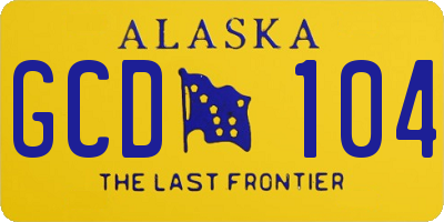 AK license plate GCD104