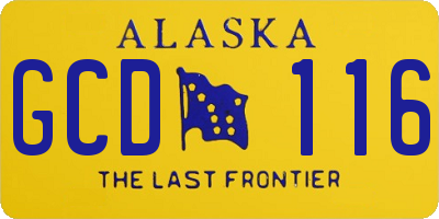 AK license plate GCD116