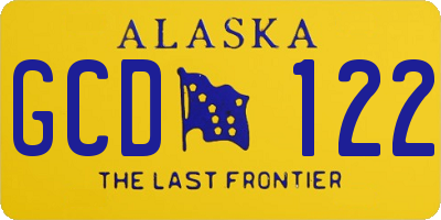 AK license plate GCD122