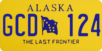 AK license plate GCD124